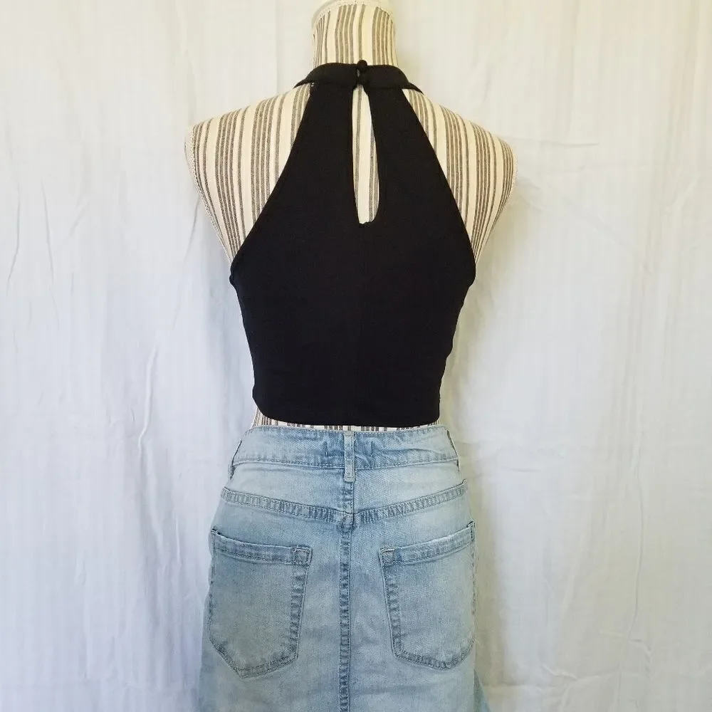 F21 distressed Jean skirt Sz 28